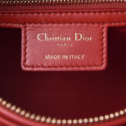 Christian Dior Lambskin Cannage Medium Lady Dior Red 6 of 7