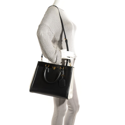 Prada Saffiano Lux Bi-Color Tote Nero Talco 2 of 9