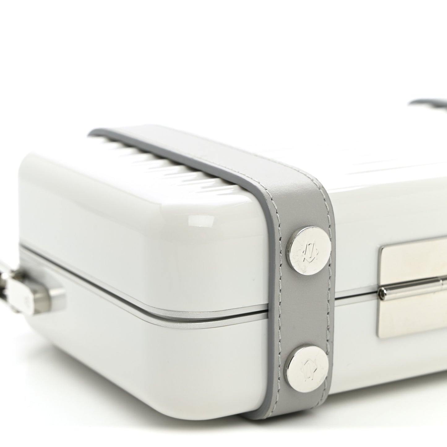 Gloss Polycarbonate Personal Cross-Body Bag White Grey