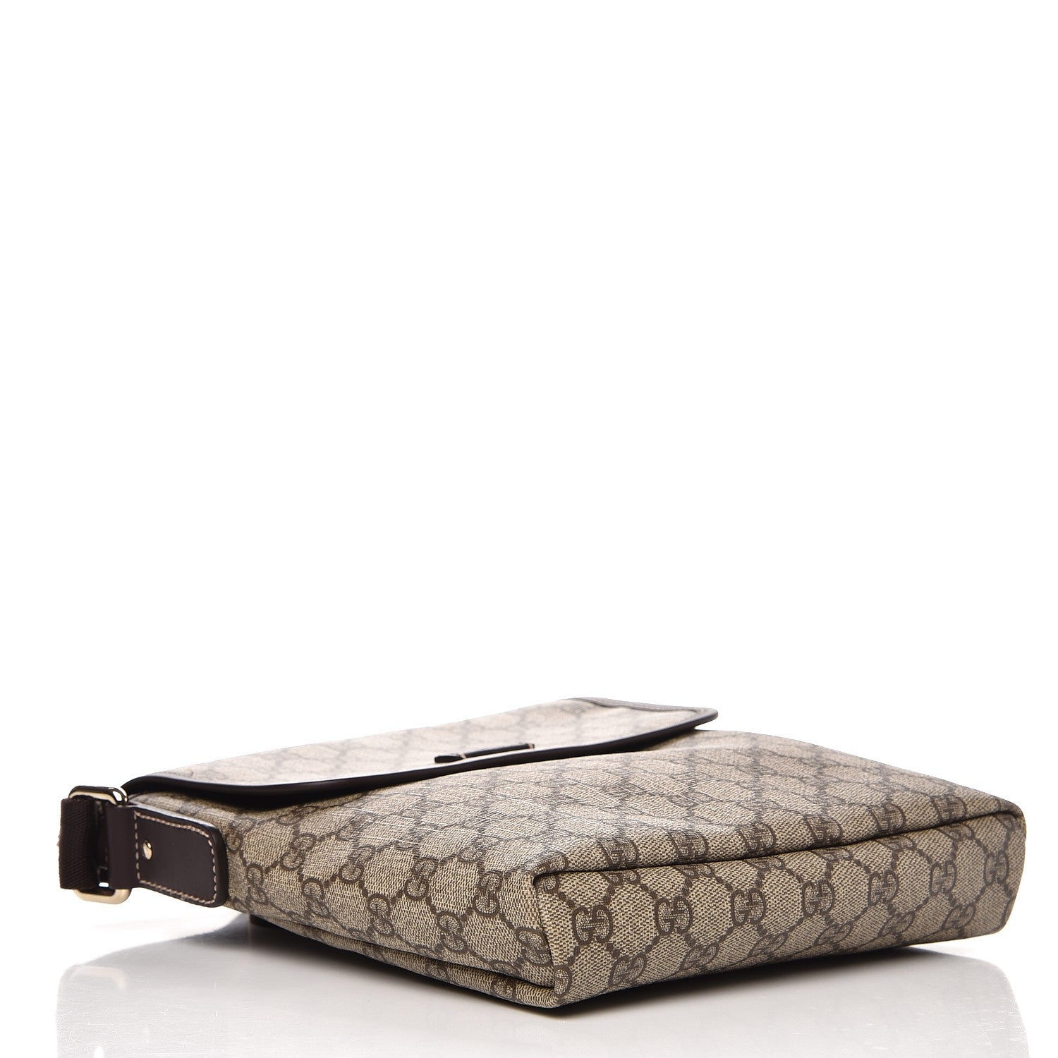Gucci GG Plus Monogram Small Flap Messenger Bag Beige Dark Brown 4 of 8