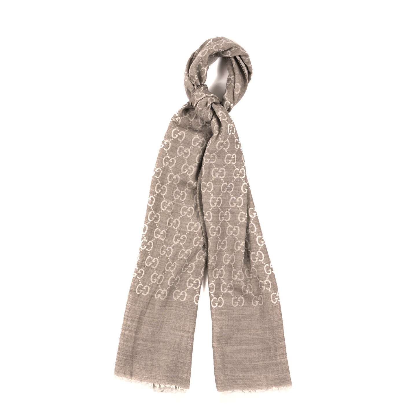 Wool Silk GG Monogram GGNat Scarf Sand