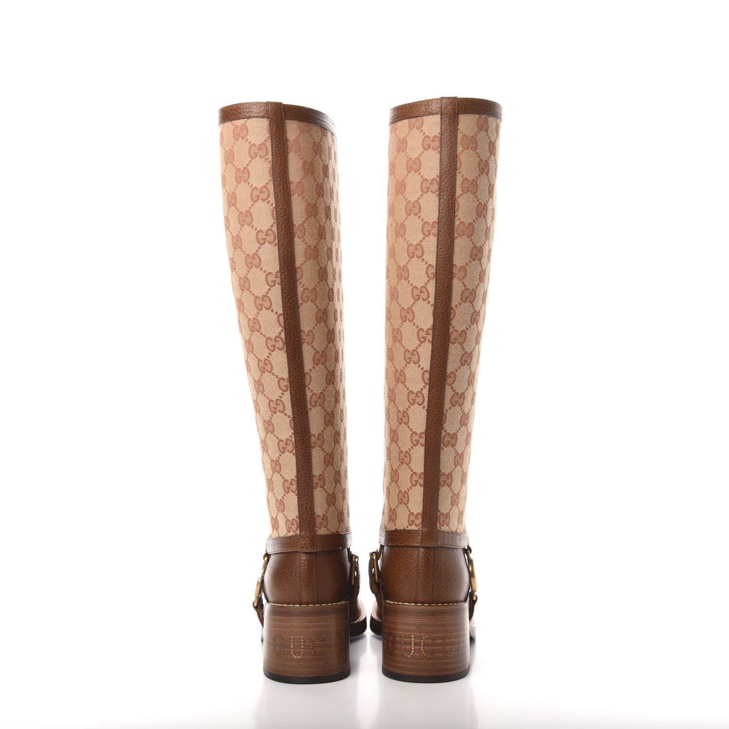 Gucci Monogram Canvas GG Boots 37.5 Beige Ruggine 4 of 11