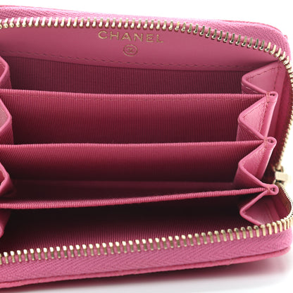 Chanel Caviar Quilted Zip Coin Purse Pink 5 of 8