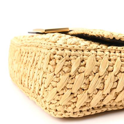 Fendi Raffia Effect Woven Baguette Natural 9 of 9