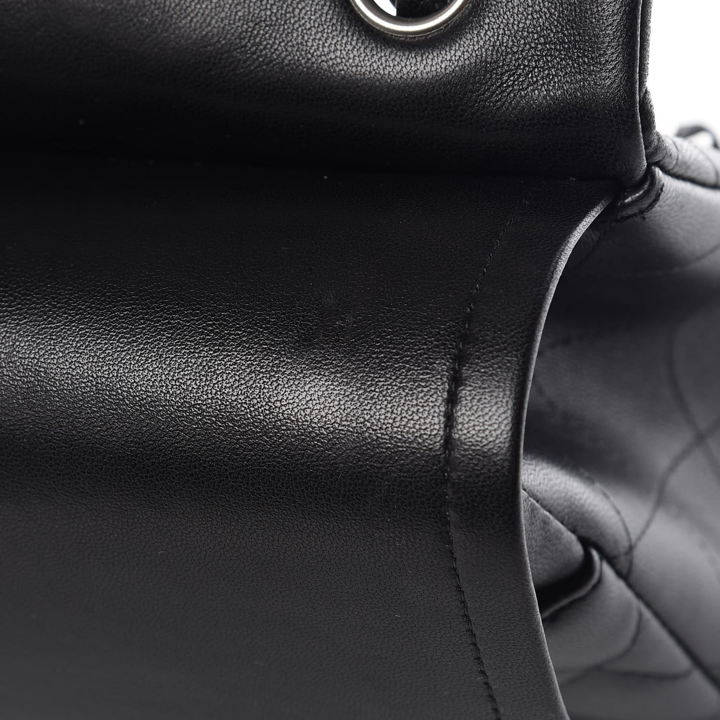 Lambskin Quilted Jumbo Double Flap Black