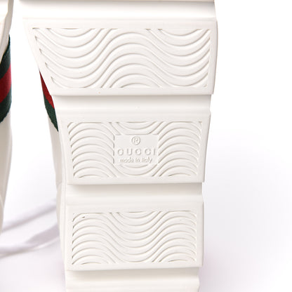 Gucci Calfskin Web Bee Embroidered Womens Ace Platform Sneakers 39 White 9 of 10