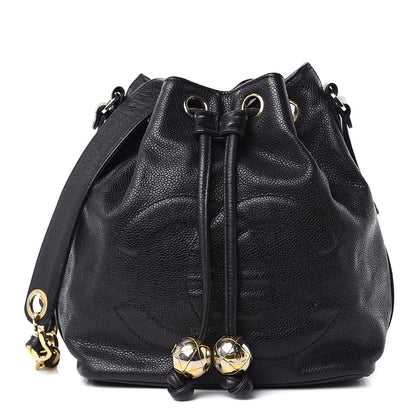 Chanel Caviar CC Drawstring Shoulder Bag Black 1 of 13