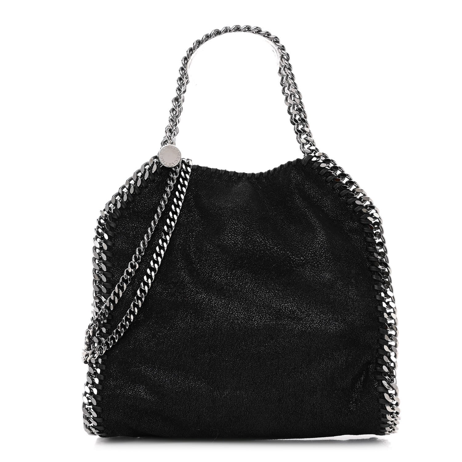 Stella McCartney Shaggy Deer Mini Falabella Fold Over Tote Black 1 of 9