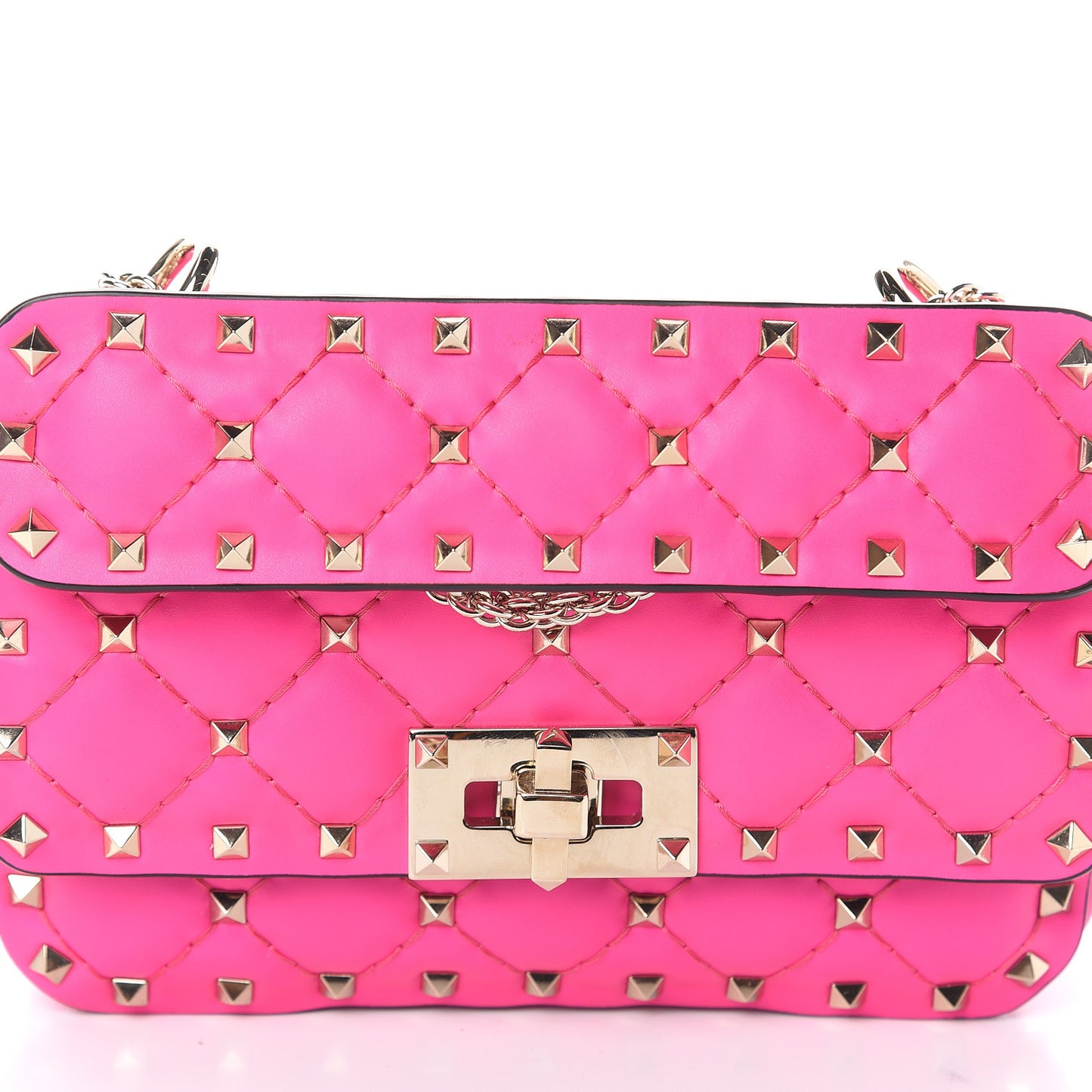 Calfskin Mini Rockstud Spike Shoulder Bag Azalea