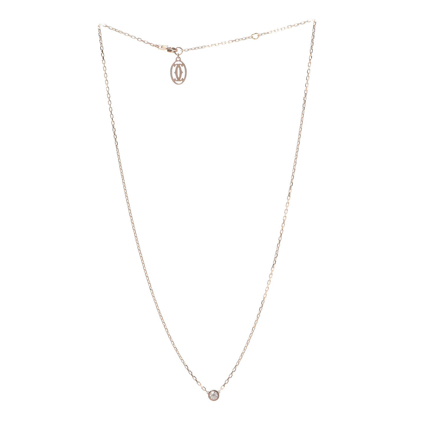 18K Pink Gold Diamond SM D'Amour Pendant Necklace