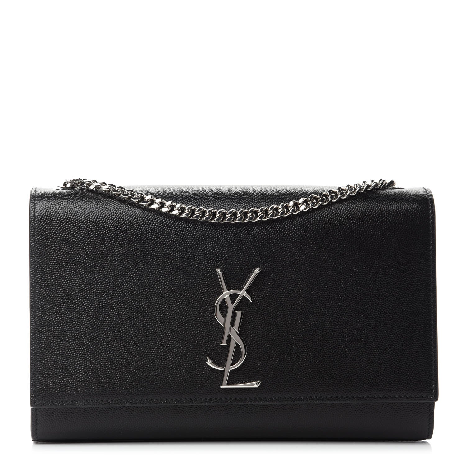 Saint Laurent Grain De Poudre Medium Classic Monogram Kate Satchel Black 1 of 11