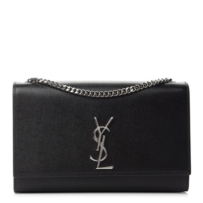 Saint Laurent Grain De Poudre Medium Classic Monogram Kate Satchel Black 1 of 11