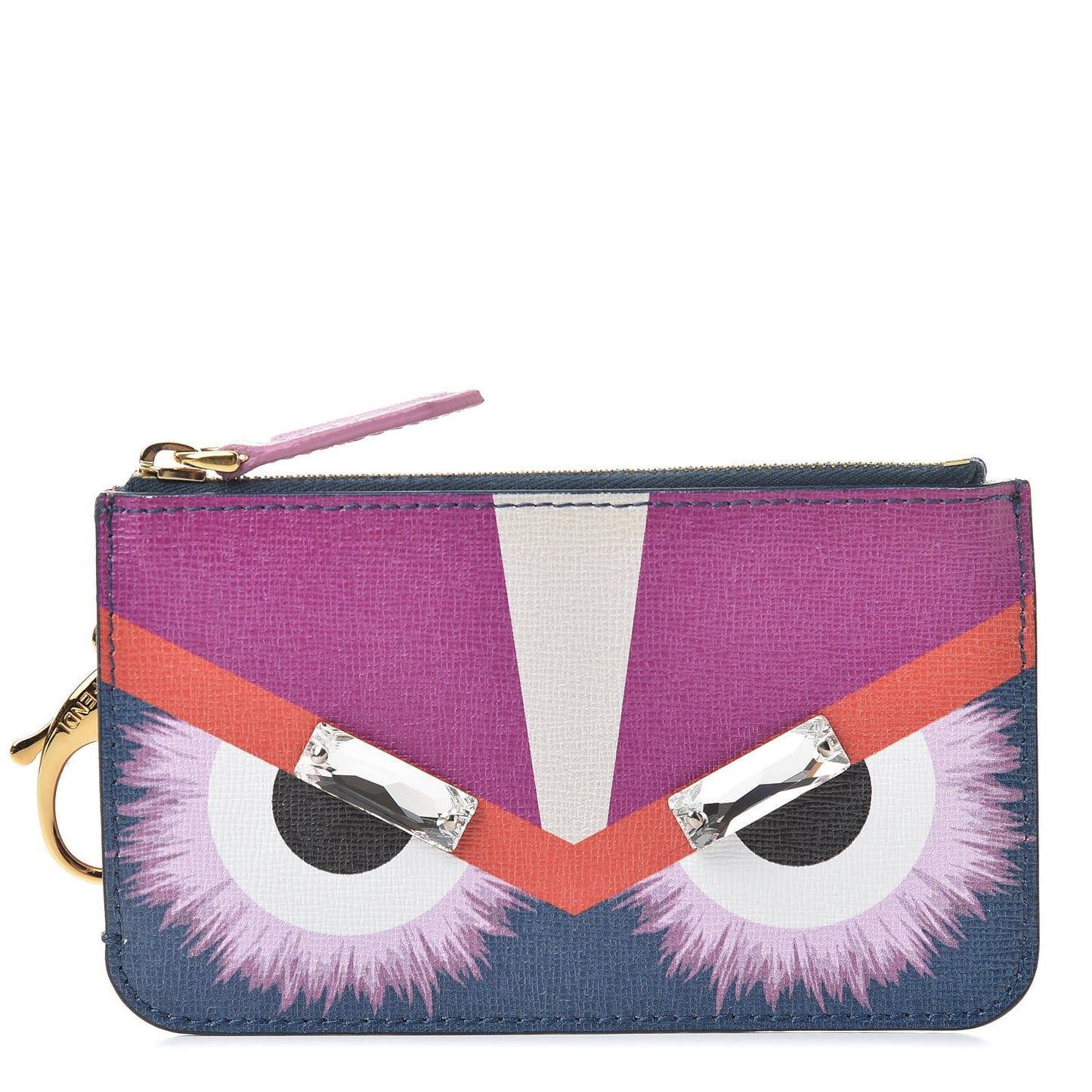 Vitello Elite Crystal Eye Monster Coin Pouch Key Case Cobalt Multicolor
