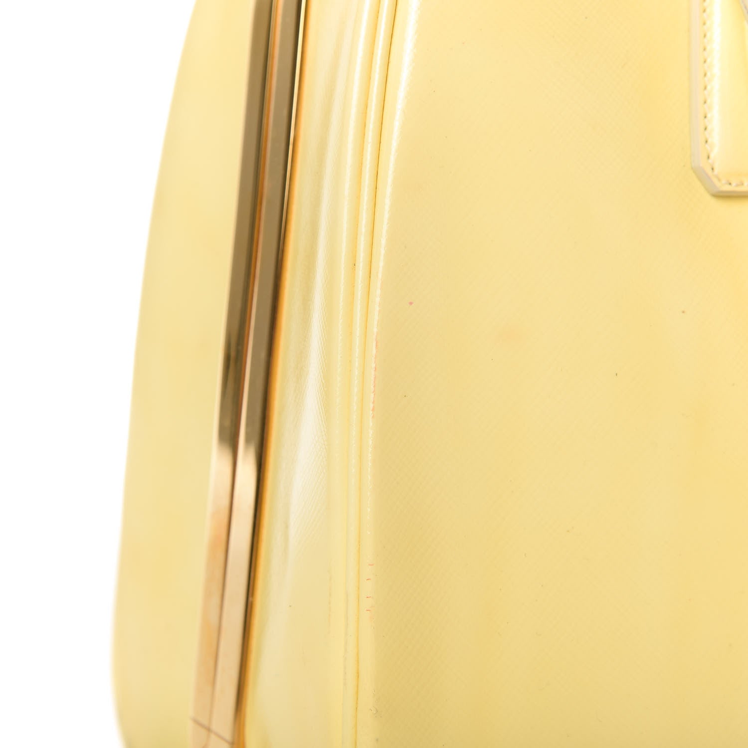 Prada Saffiano Vernice Pyramid Bag White 14 of 15