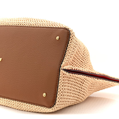 Valentino Garavani Raffia Grained Calfskin Medium Rockstud Vlogo Tote Naturale 10 of 11