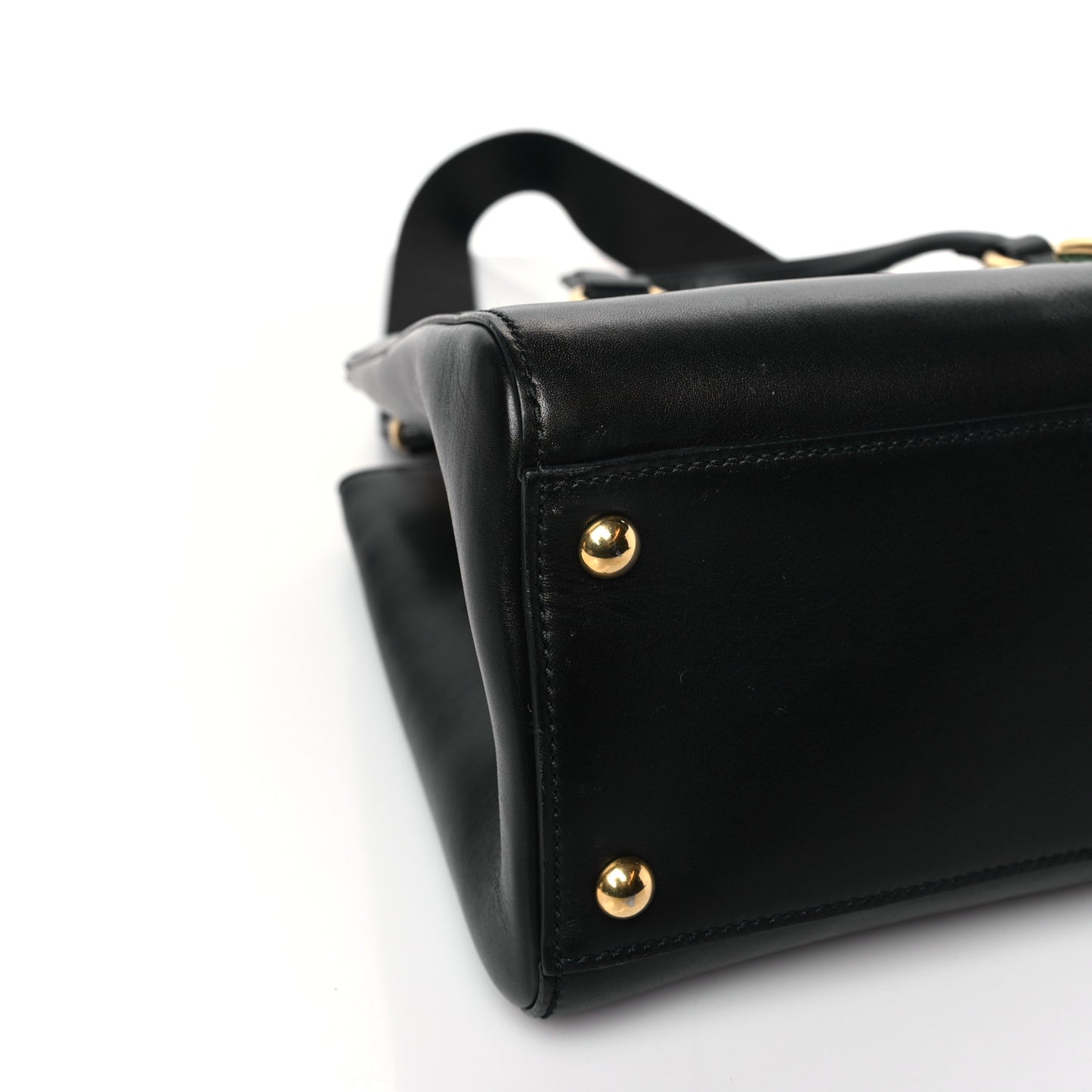 Calfskin Large Sylvie Top Handle Tote Black