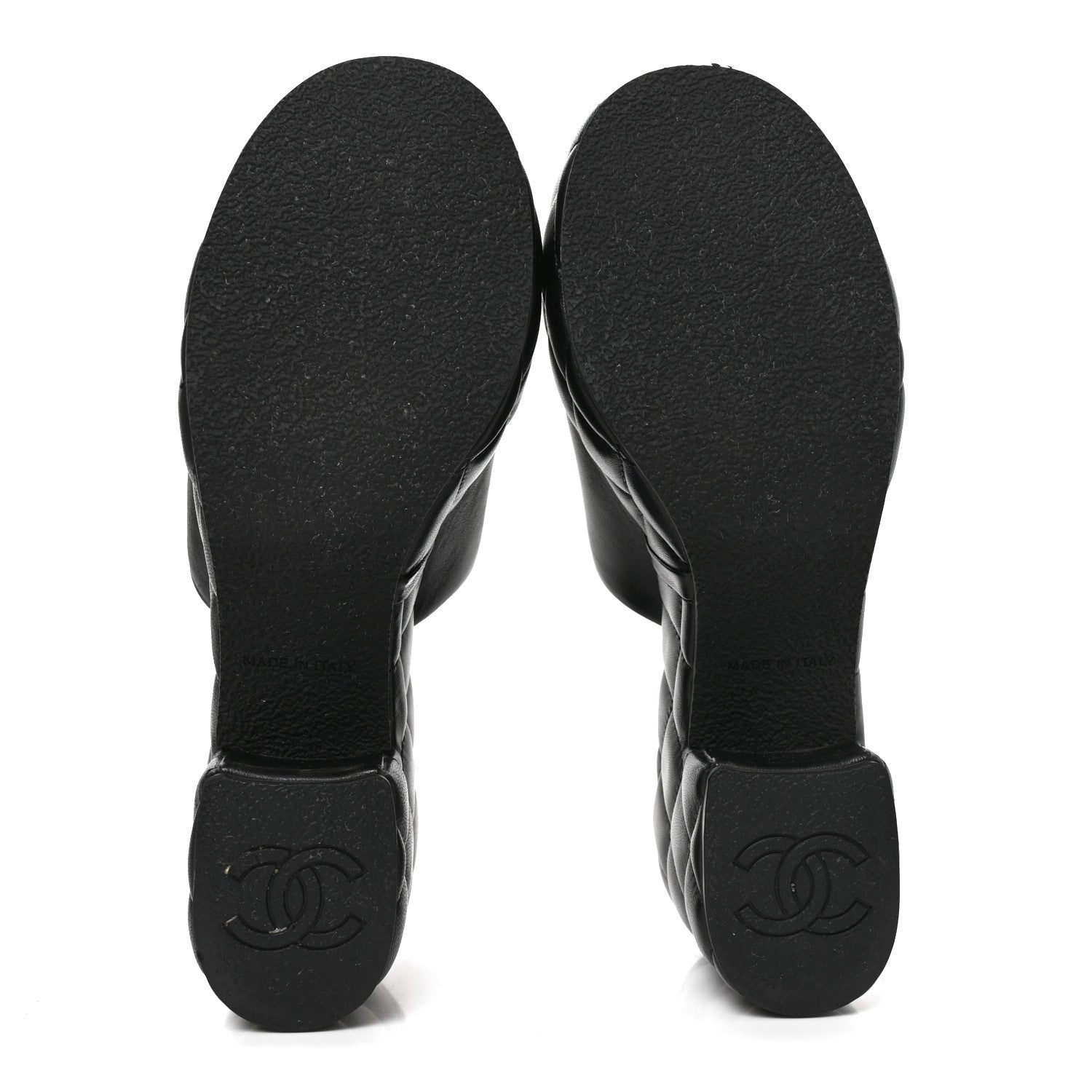 Chanel Lambskin Quilted CC Platform Mules 38 Black 6 of 8