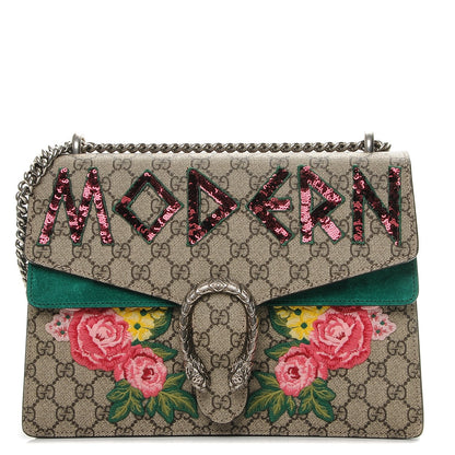Gucci GG Supreme Monogram Embroidered Medium Dionysus Shoulder Bag Emerald 1 of 7