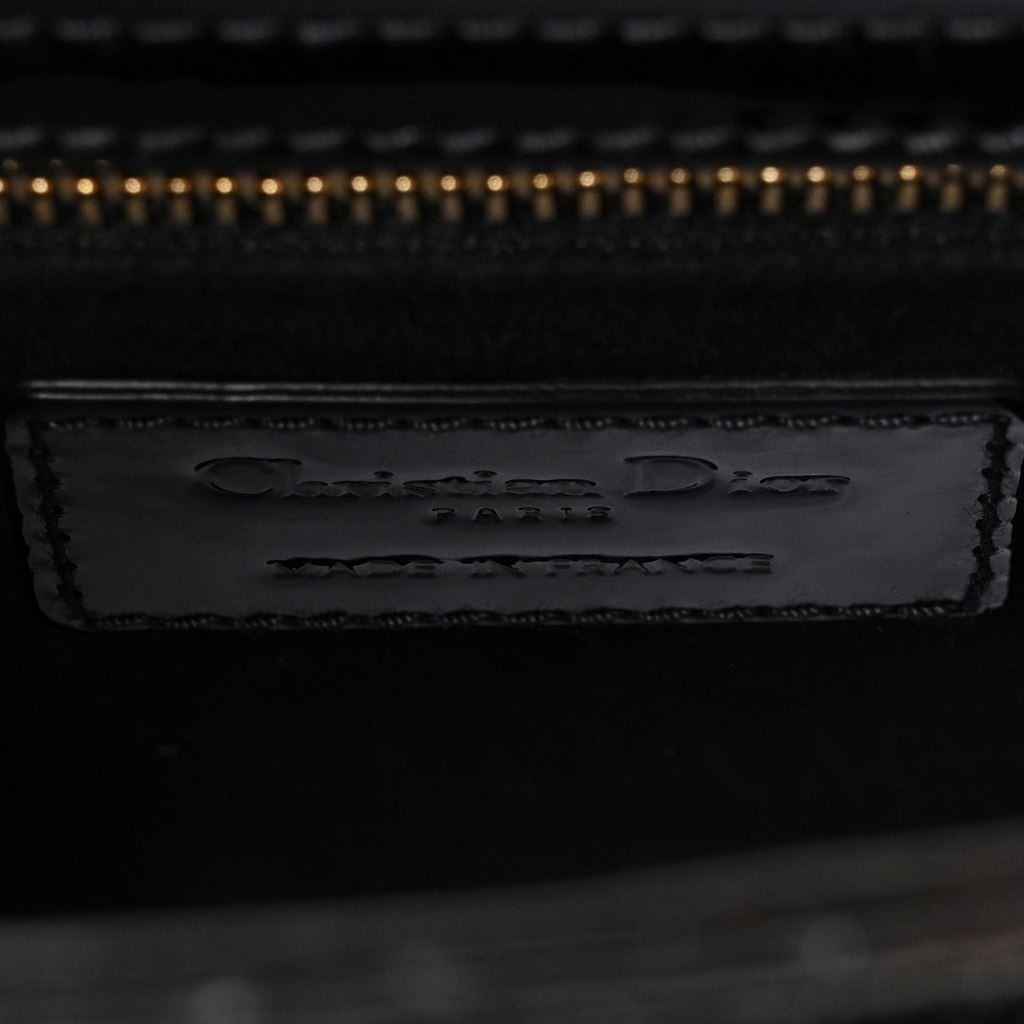 Patent Cannage Mini Lady Dior Black