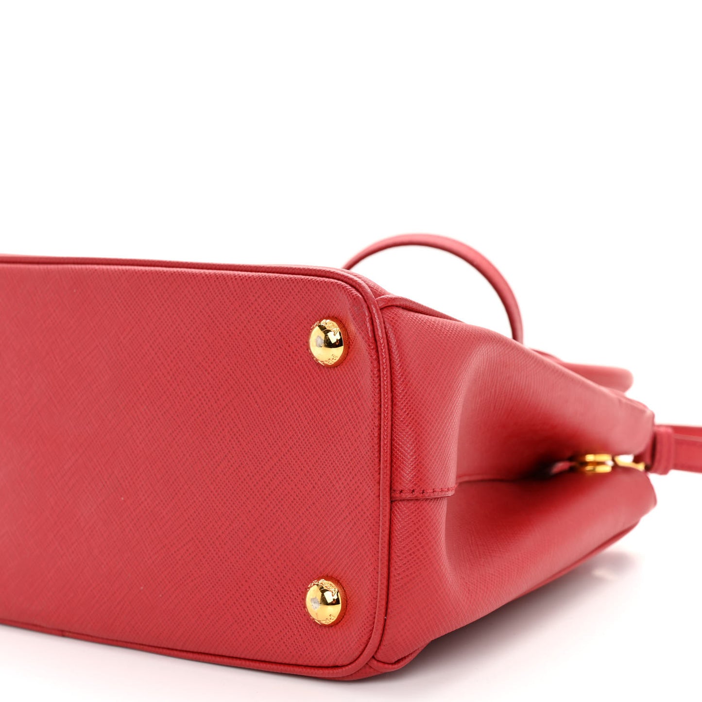 Saffiano Mini Galleria Double Zip Tote Fuoco