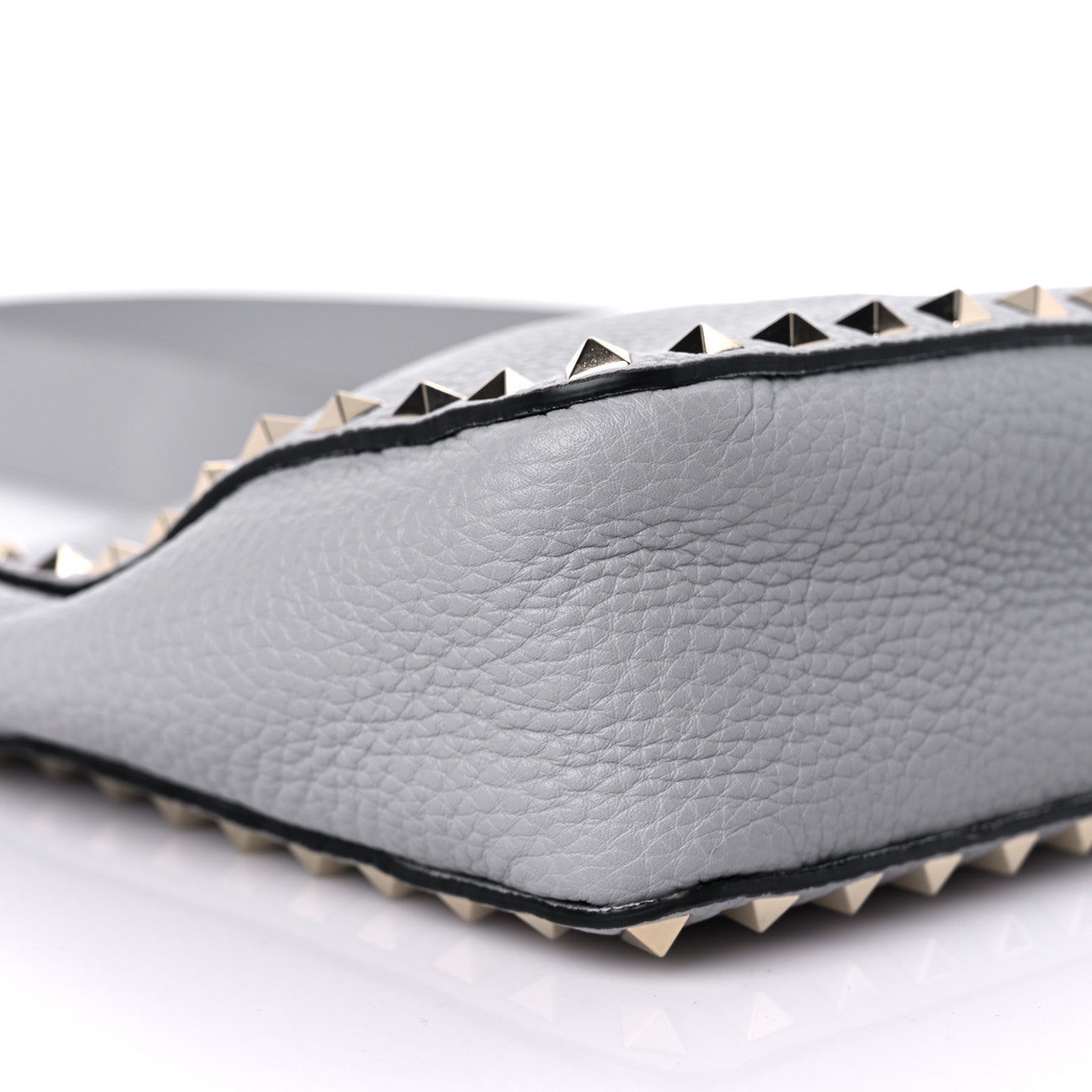 Valentino Garavani Pebbled Calfskin Mini Rockstud Flip-Lock Messenger Bag Pastel Grey 7 of 8