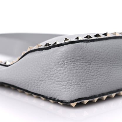 Valentino Garavani Pebbled Calfskin Mini Rockstud Flip-Lock Messenger Bag Pastel Grey 7 of 8