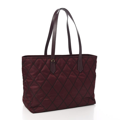 Prada Nylon Tessuto Saffiano Impuntu Quilted Shopper Tote Granato 2 of 9