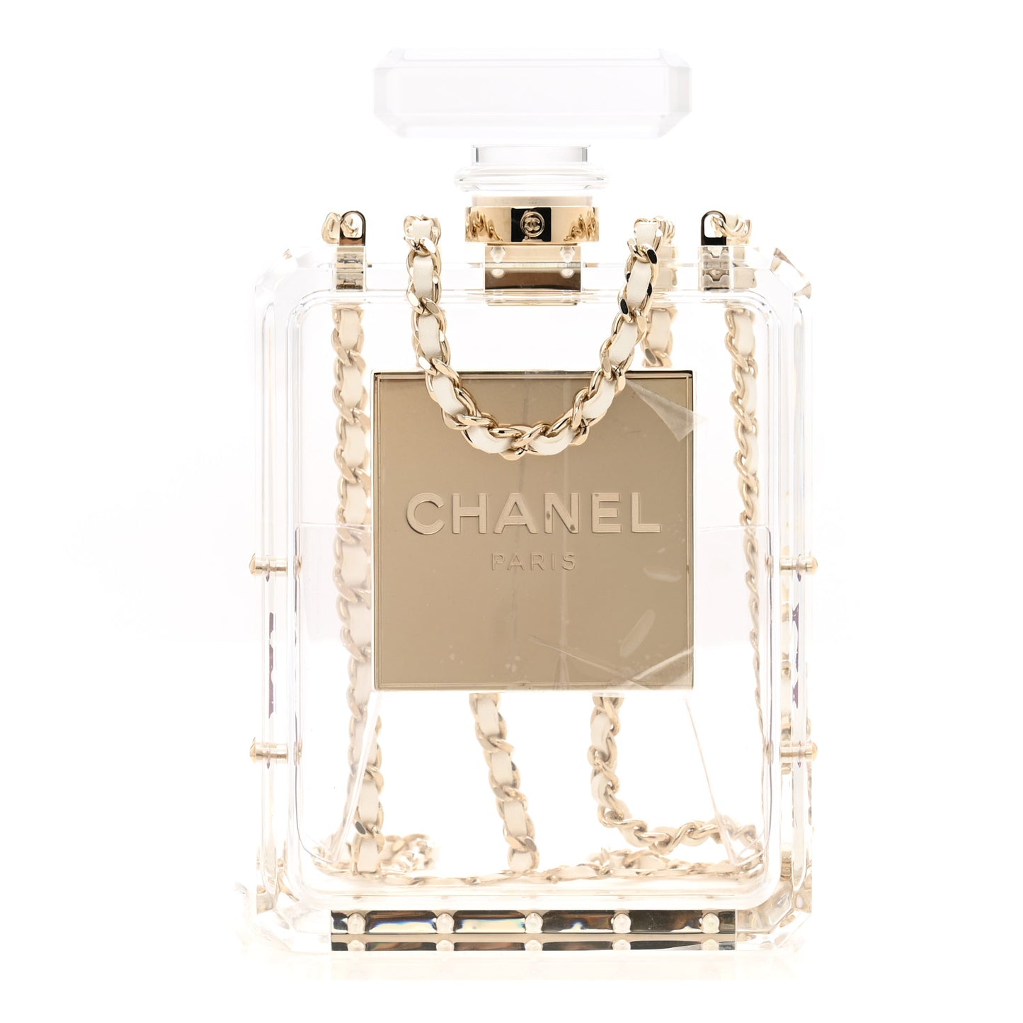 Transluscent Plexiglass Perfume Bottle Clutch