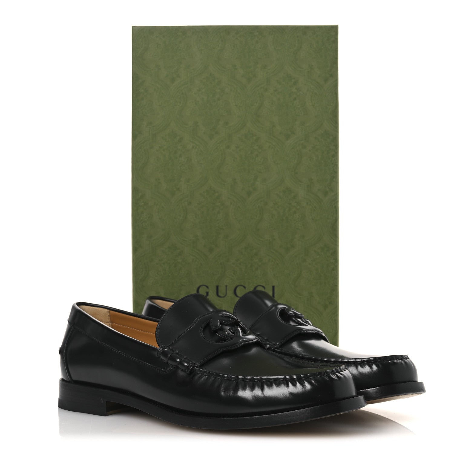 Gucci Calfskin Mens Interlocking G Millennial Ribot Loafers 13 Black 12 of 12