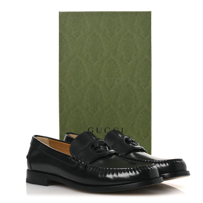 Gucci Calfskin Mens Interlocking G Millennial Ribot Loafers 13 Black 12 of 12