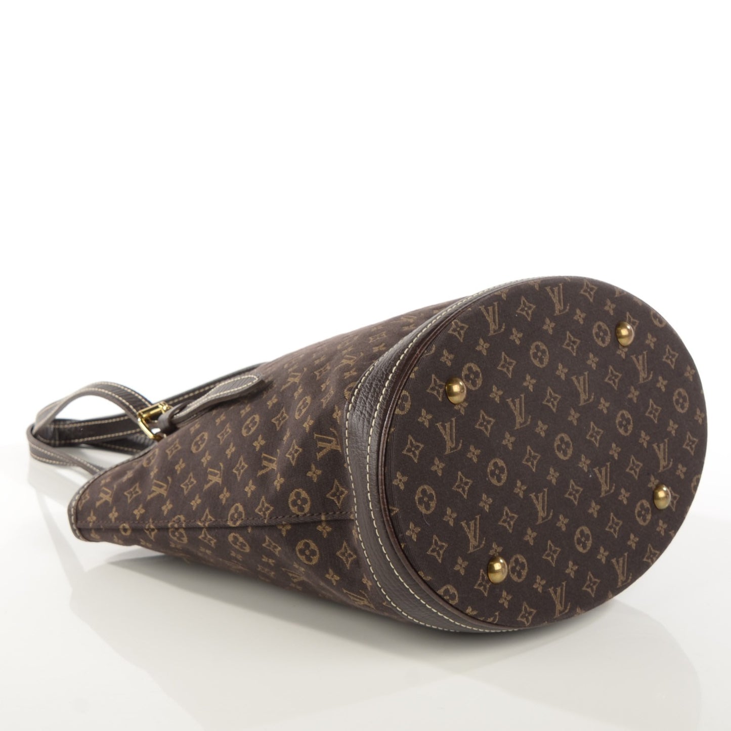 Mini Lin Monogram Bucket Bag Ebene