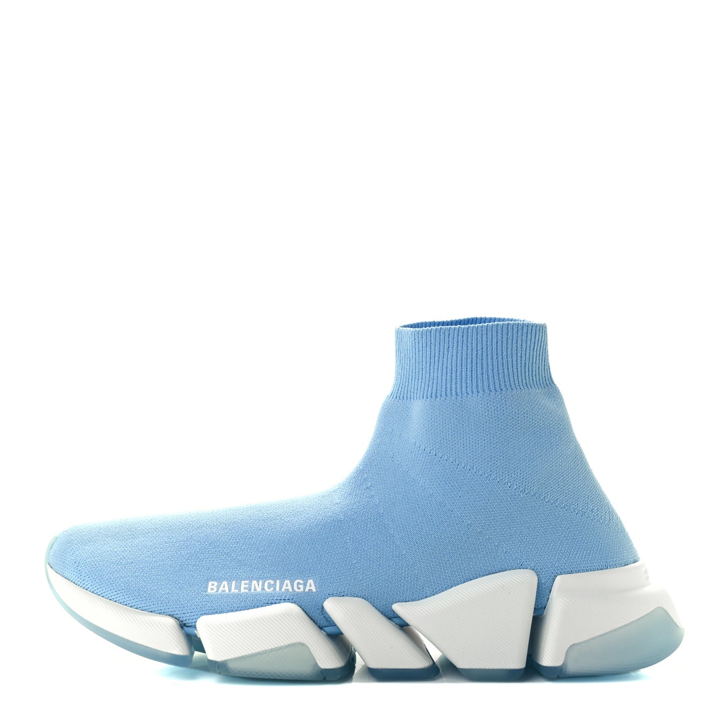 Technical 3D Recycled Knit Bi-Color Womens Speed 2.0 Transparent Sole Sneakers 42 Blue White Transparent Blue