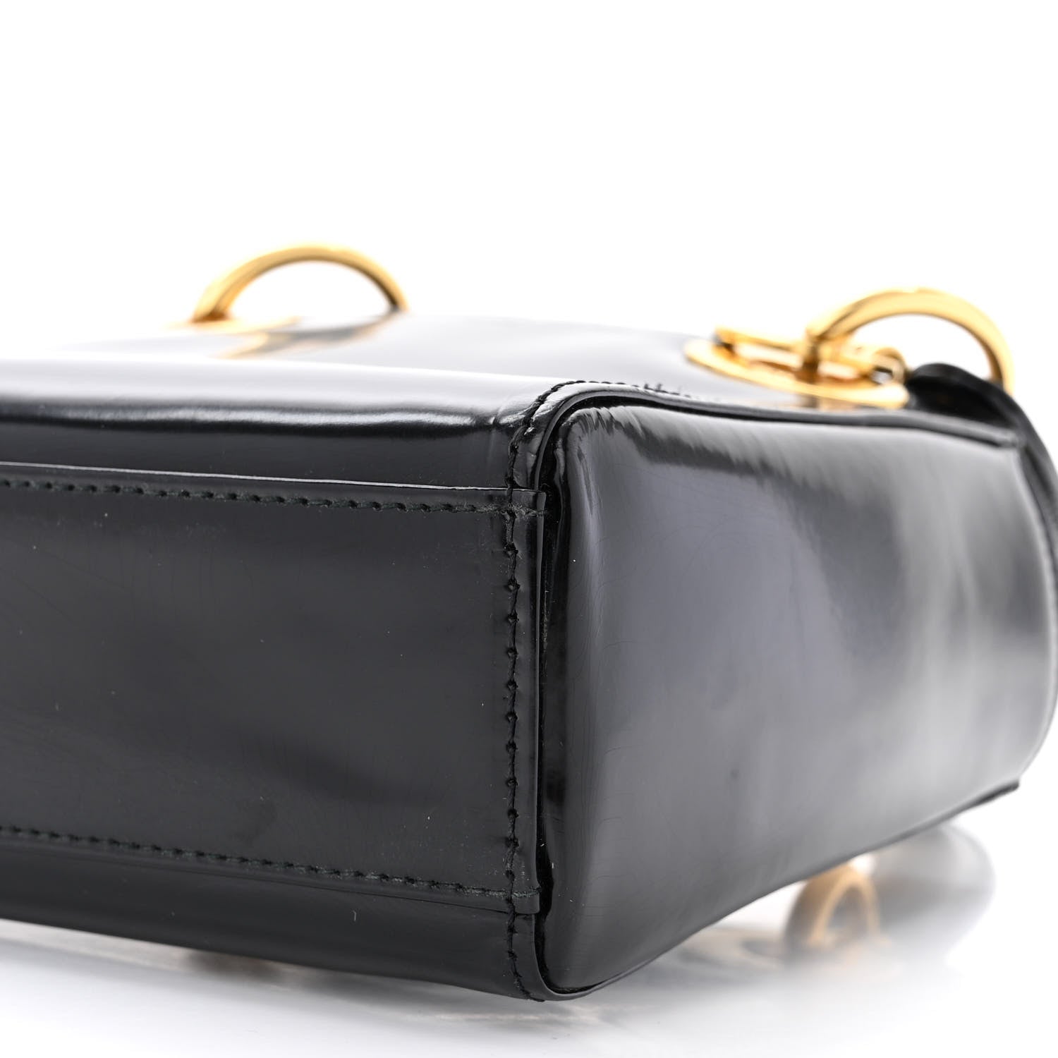 Christian Dior Glazed Calfskin Mini Lady Dior Black 9 of 11