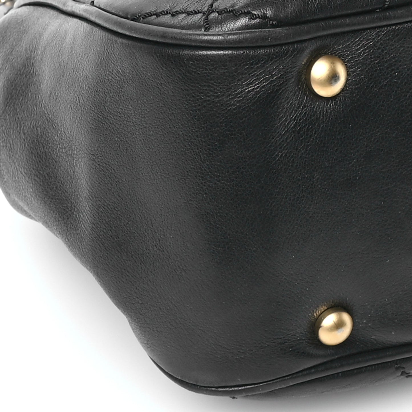 Calfskin Chocolate Bar Quilted Small Shoulder Bag Black