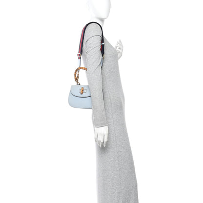 Gucci Snakeskin Small Bamboo 1947 Top Handle Bag Light Blue 2 of 14