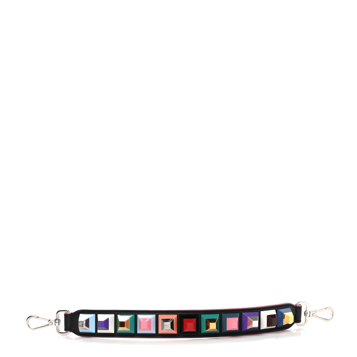 Fendi Vitello Dolce Plexiglass Studded Mini Strap You Black Multicolor 1 of 4