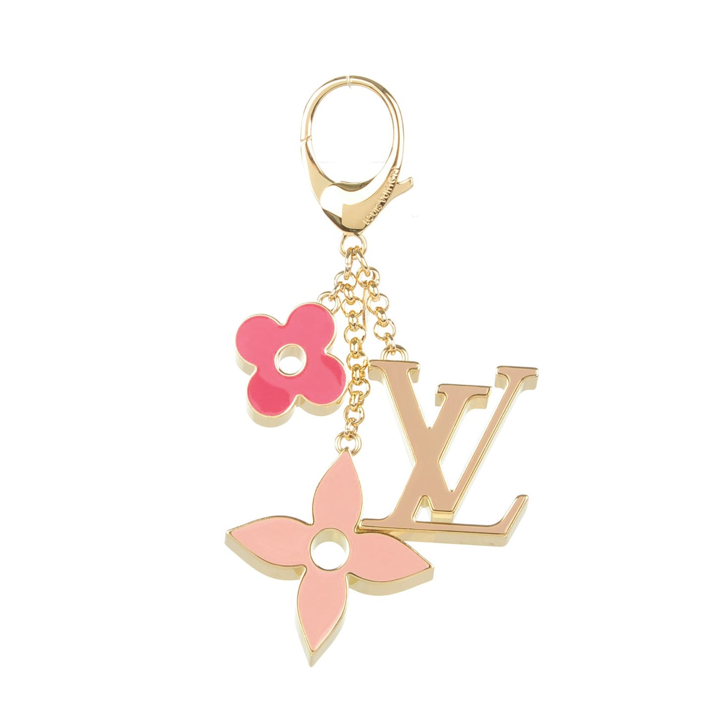 Fleur De Monogram Bag Charm Pink