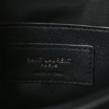 Saint Laurent Crinkled Lambskin Matelasse Monogram Baby Niki Chain Satchel Black 5 of 8