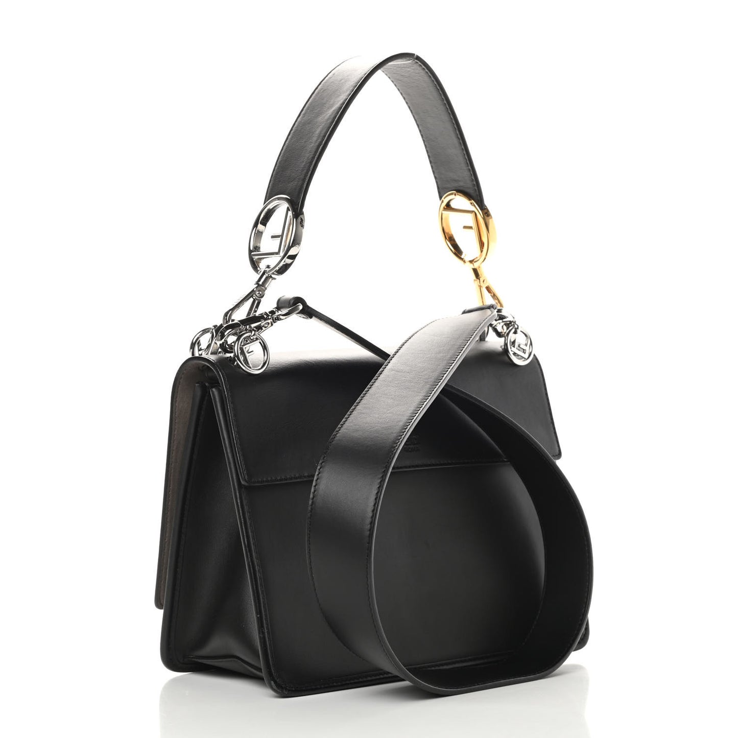Vitello Century Opaco F is Fendi Kan I Shoulder Bag Black