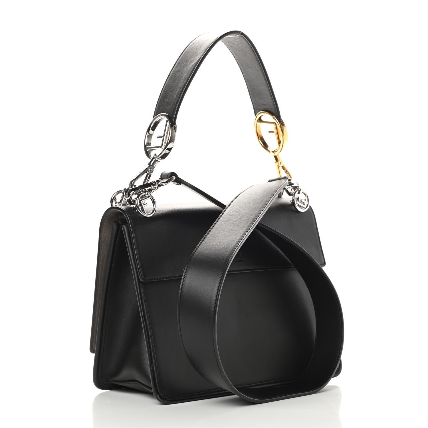 Fendi Vitello Century Opaco F is Fendi Kan I Shoulder Bag Black 4 of 17