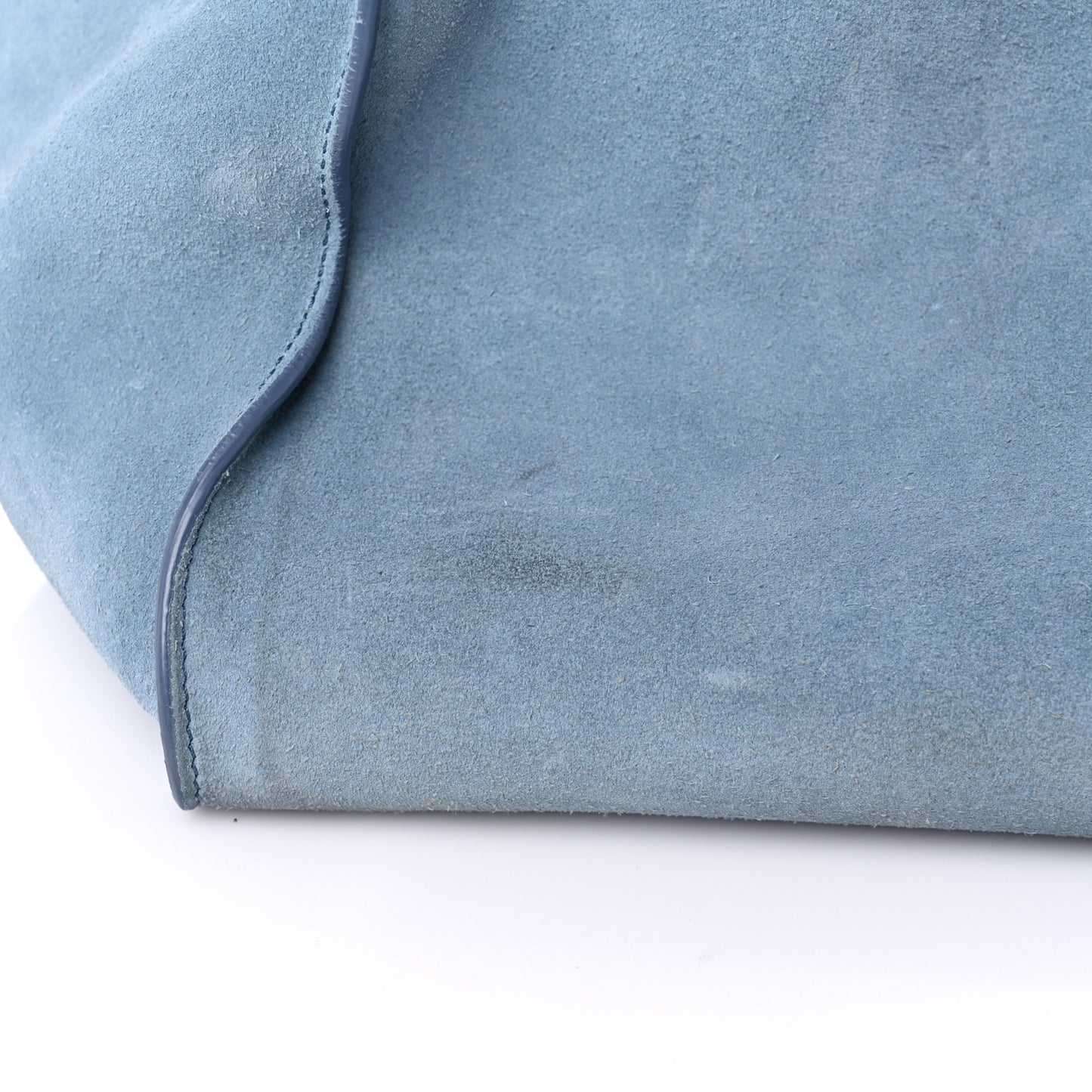 Suede Supple Grained Calfskin Medium Big Bag Slate Blue