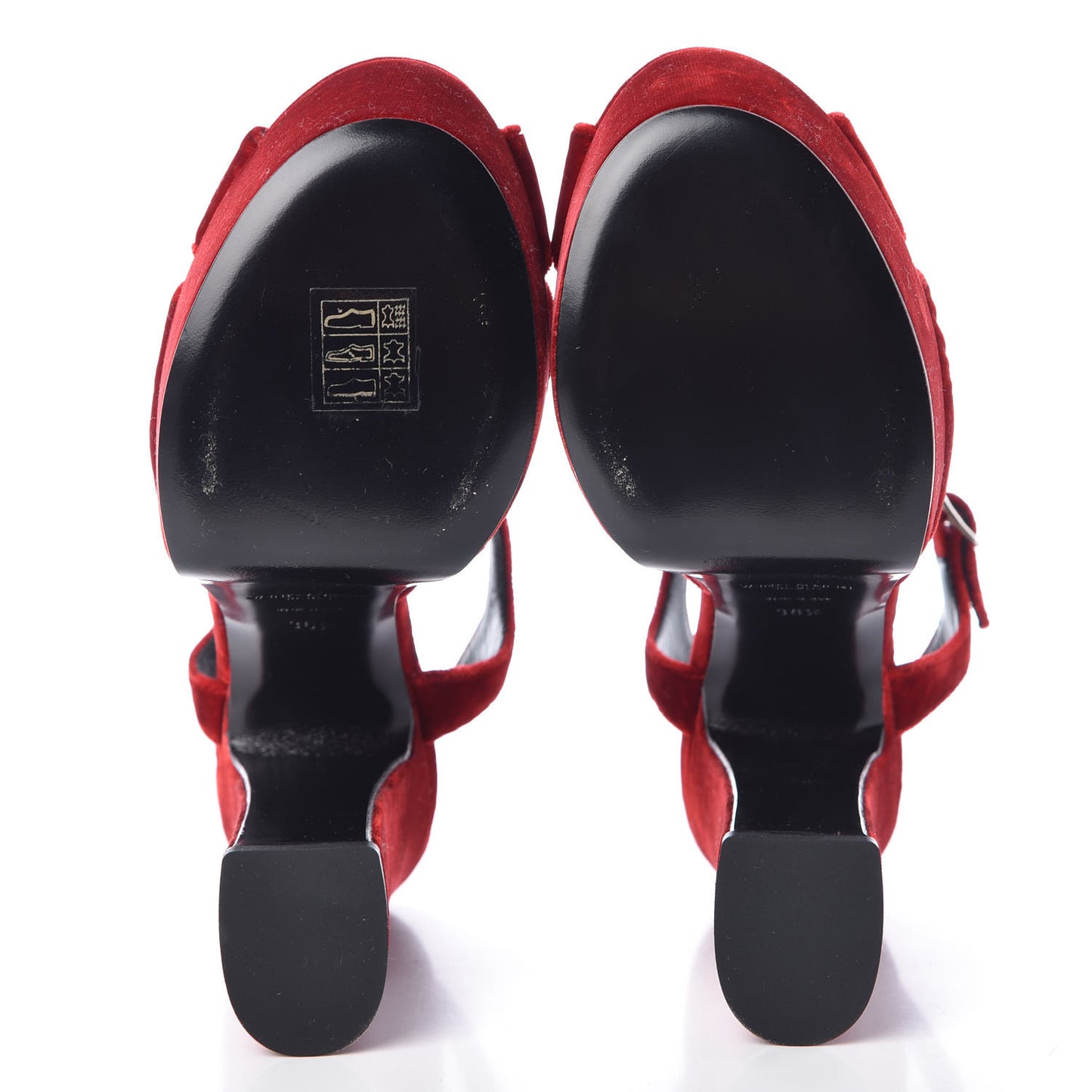 Crushed Velvet Farrah Platform Sandals 36.5 Red