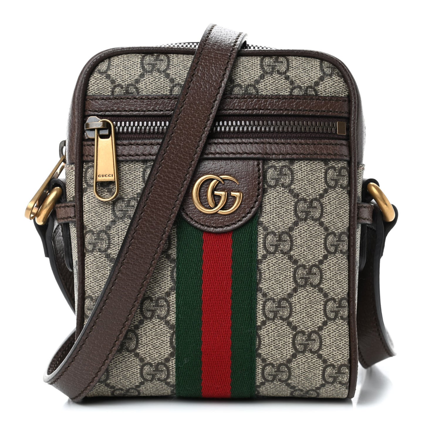GG Supreme Monogram Web Mini Ophidia Messenger Brown