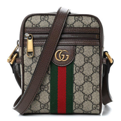 Gucci GG Supreme Monogram Web Mini Ophidia Messenger Brown 1 of 4