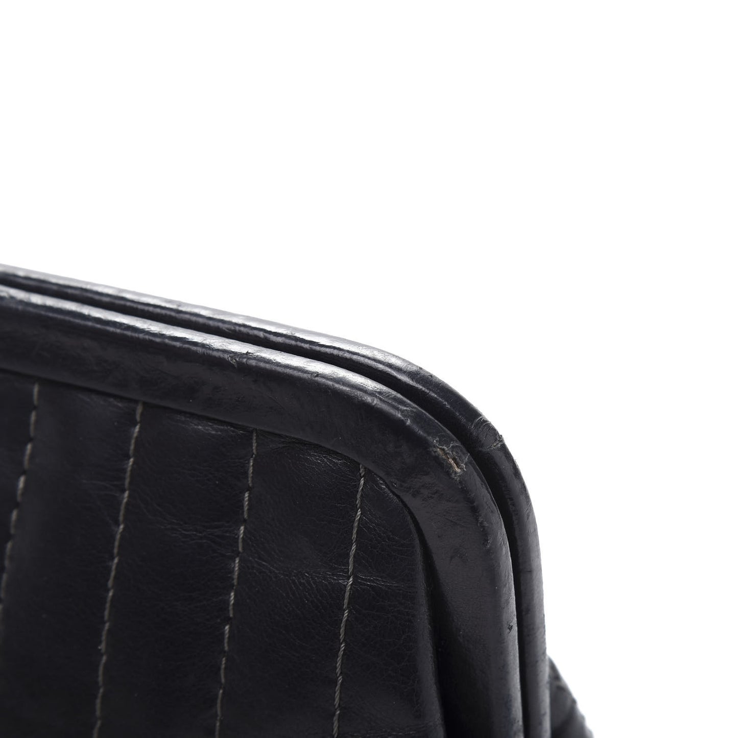 Lambskin Vertical Quilted Mademoiselle Clutch Black