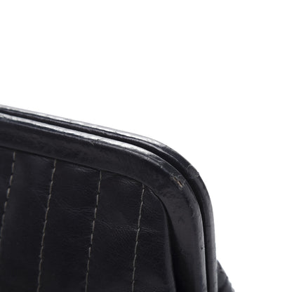 Chanel Lambskin Vertical Quilted Mademoiselle Clutch Black 10 of 10