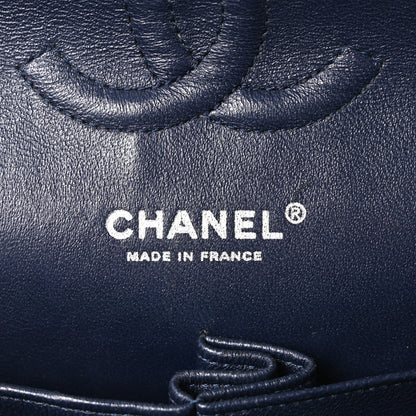 Chanel Lambskin Quilted Medium Double Flap Navy 6 of 10