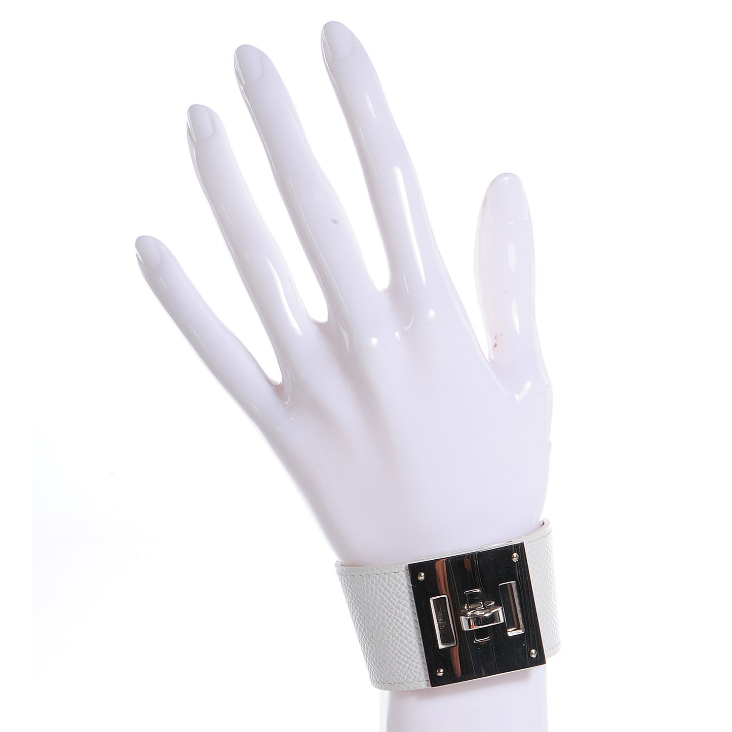 Epsom Kelly Dog Bracelet White