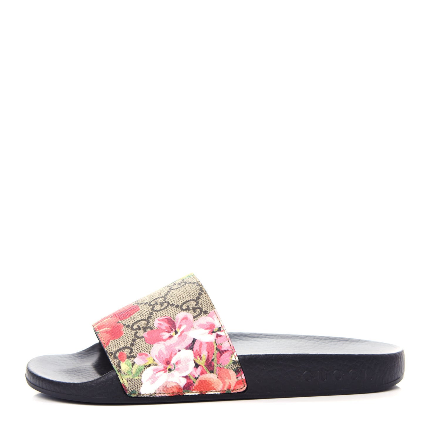 GG Supreme Monogram Blooms Slide Sandals 36 Beige Multicolor