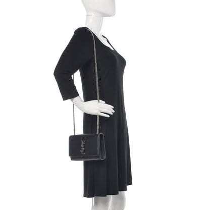 Saint Laurent Grain De Poudre Small Monogram Kate Satchel Black 2 of 10